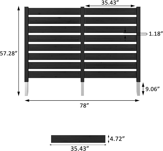 MUPATER 49'' H×78'' W Outdoor Fence Privacy Screen, No Dig Wood Privacy Screen - Image 2