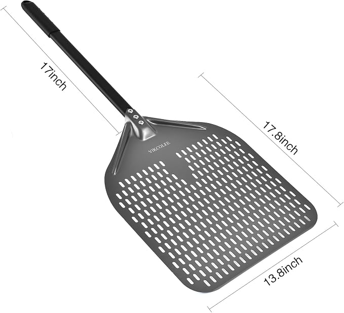 Perforated Pizza Peel, 14 x 16 Inch Rectangular Pizza Turning Peel, - Image 2