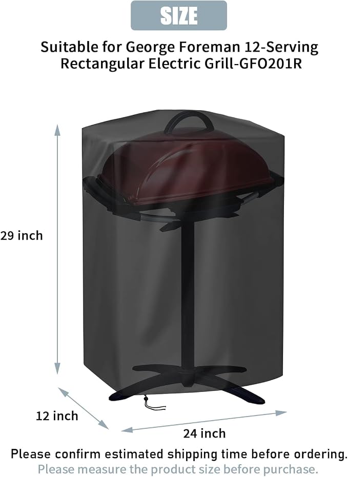 Grill Cover for George Foreman 12 Serving Indoor/Outdoor Electric Grill GFO201R - Image 2