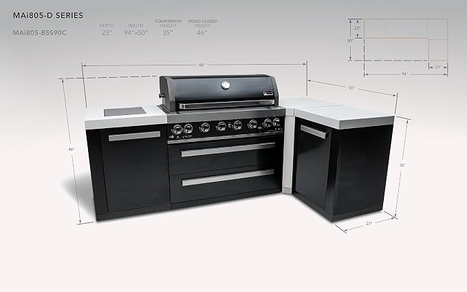 Mont Alpi MAi805-BSS90 44-inch 6-Burner 115000 BTU Deluxe Black Stainless Steel - Image 4