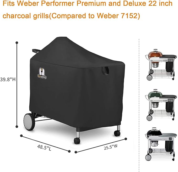 SUPJOYES Grill Cover for Weber Performer Deluxe Charcoal, 22 Inch BBQ Covers - Image 2
