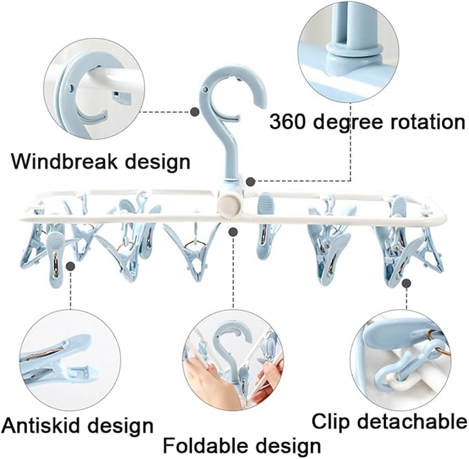 Clothes Drying Racks 2 Pack Small Folding Portable Underwear Hangers - Image 4