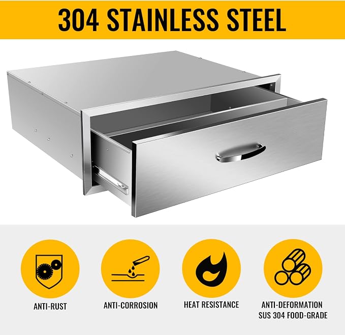 Outdoor Kitchen Drawers, Box Frame Style Flush Mount BBQ Drawer w/Stainless - Image 4