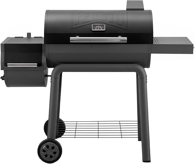 BBQ Charcoal Grill with Offset Smoker Grill and Side Table, 30-In Heavy-Duty by Idealforcook