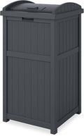 Suncast Outdoor Trash Hideaway, Resin Refuse Container w/ Lid, Cyberspace by Suncast