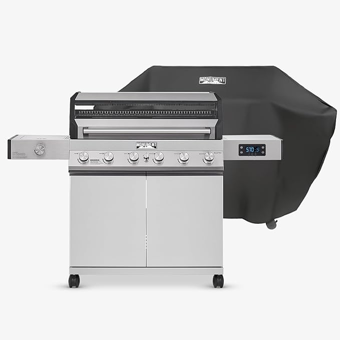 Monument Grills 6-Burner Convertible Natural Gas Smart bbq Grill Stainless by MonumentGrills
