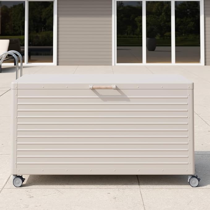 MIRADOR 175 Gallon Outdoor Storage Box Waterproof, Metal Deck Box - Image 6