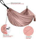 Hammock, Extra Large Double Camping Hammock with Straps, Rose Gold