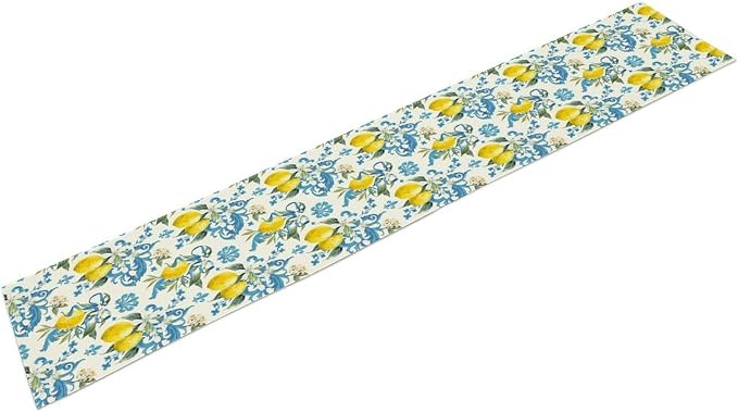 Lemon Flower Table Runner, Summer Fruit Sicilian Style Table Runner - Image 8