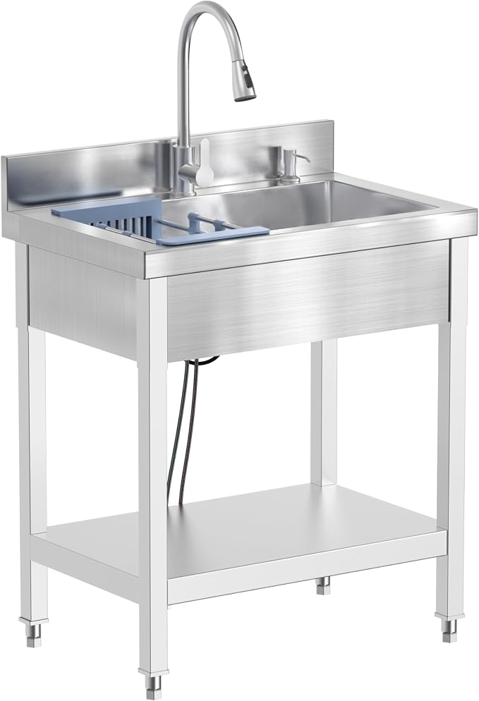 Stainless Steel Utility Sink, Hoses and Drain Kit by Unknown