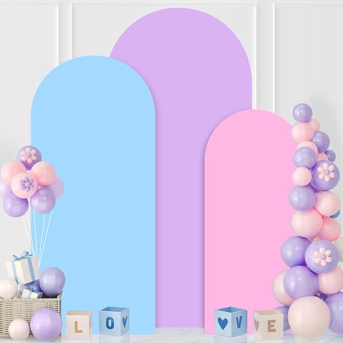 MODFUNS Spandex Arch Cover Set of 3 Mixed Color Arch Backdrop Cover 4&5&6ft by MODFUNS