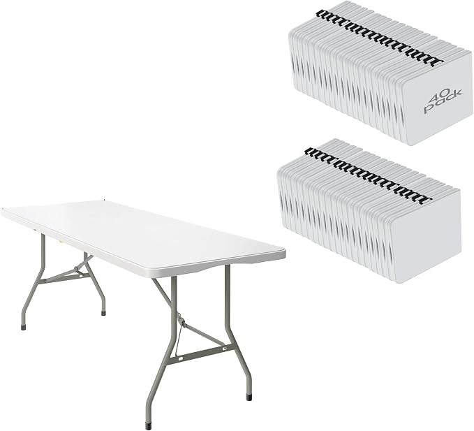 40 Pack of 6 Foot Foldable Table by VISTACASA