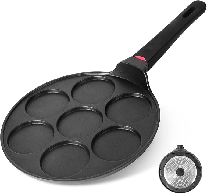 Pancake Pan Maker Nonstick Induction Compatible, 10.5 Inch Mini Non Stick by CAINFY