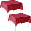 Nasitos 2 Pack Square Table Cloth 54x54 Inch-Vinyl Red Plastic Table Cloth by Nasitoshomedecor