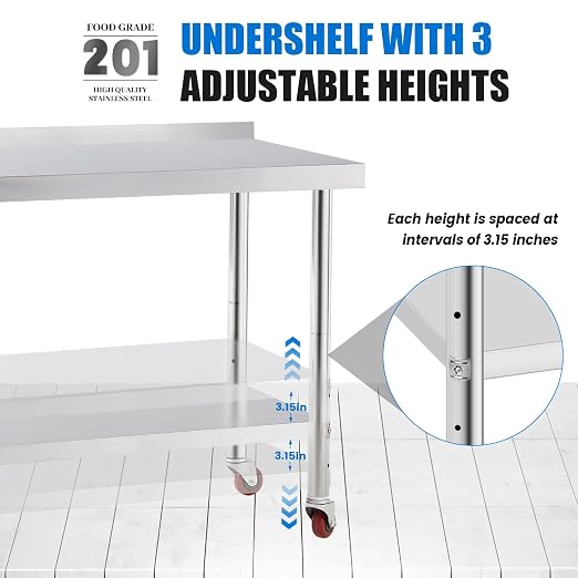 Stainless Steel Table for Prep & Work - Image 7