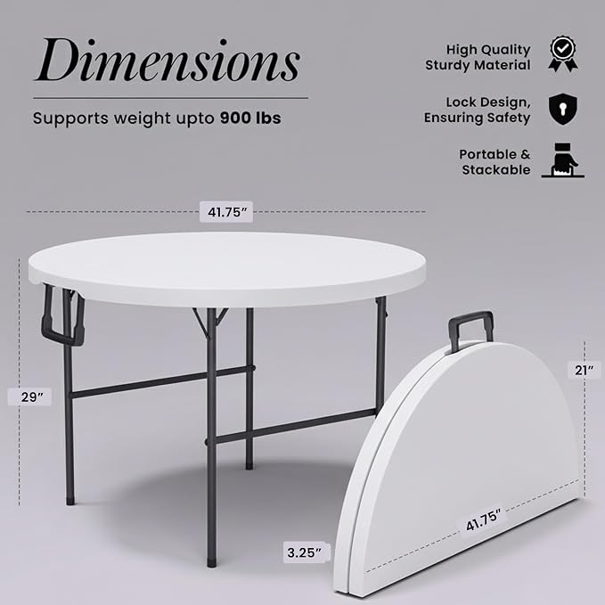 3.5 Feet Circular Round Foldable Table - Image 2