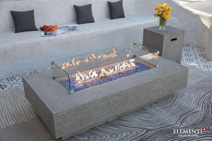 Elementi+ | Bundle Riviera Gas Fire Pit Cast Concrete 60" Rectangular Fire Table - Image 3