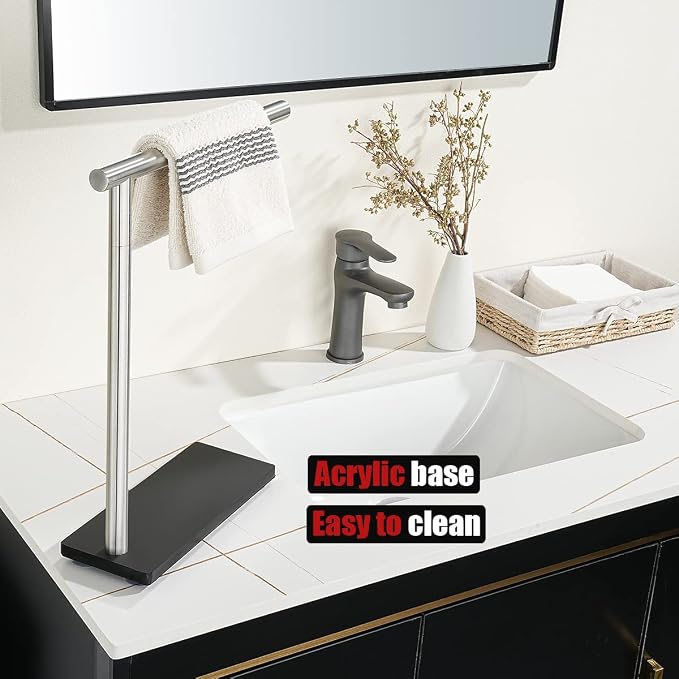 JQK Hand Towel Holder Stand Brushed, Modern Tree Rack Free Standing - Image 5