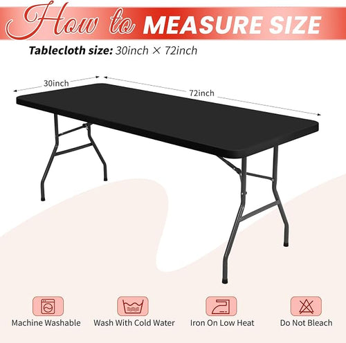 10 Pack Stretch Fabric Table Top Cap Cover, fits 6Ft Tables, Spandex Table - Image 2