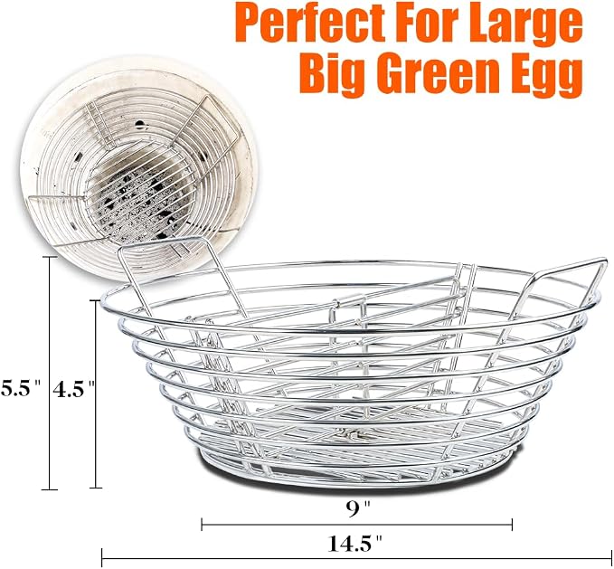 The Accessories for Big Green Egg, Ash Charcoal Basket for Large BGE, Parts for - Image 4