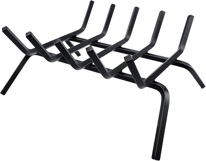 Fireplace Grate, Fireplace Log Holder, 18 inch Heavy Duty Solid Cast Iron by Luoieo