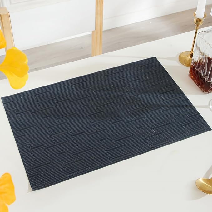 PIGCHCY Plastic Placemats, Washable Durable Vinyl Woven Table Mats, Elegant - Image 5