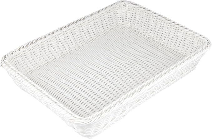 5 Pack Poly Wicker Bread Baskets 15.7x11.8x2.8 Inch, Restaurant-Grade Food - Image 4