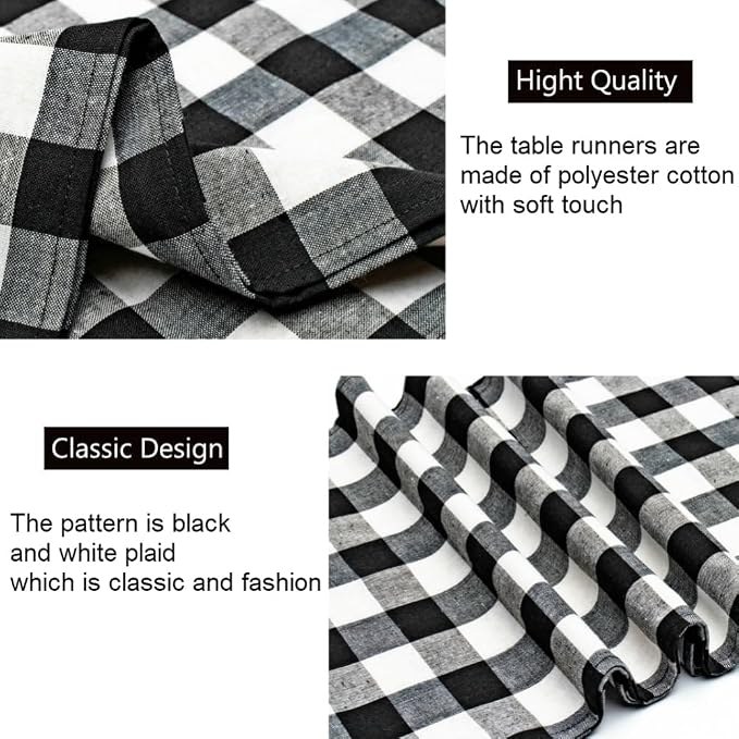 8 Pack Buffalo Check Table Runners Plaid Table Runner - Image 5