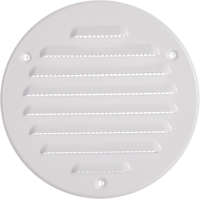 Vent Systems - 4 Inch Pack of 2 White Metal Round Soffit Air Vent Grille Cover - Image 9