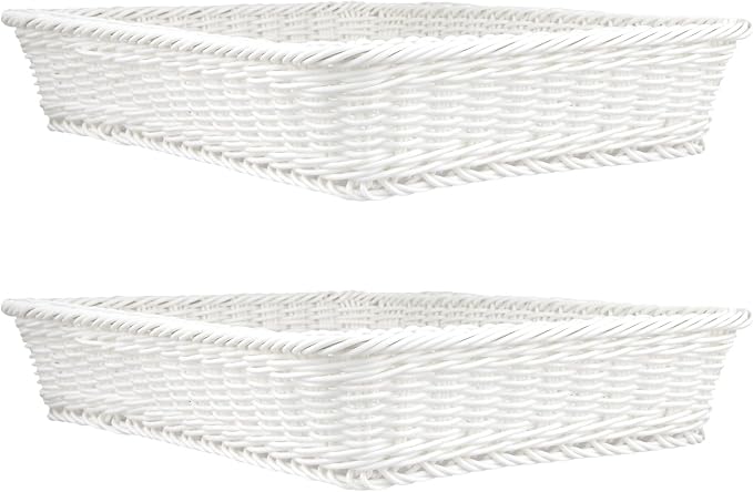 5 Pack Poly Wicker Bread Baskets 15.7x11.8x2.8 Inch, Restaurant-Grade Food - Image 5