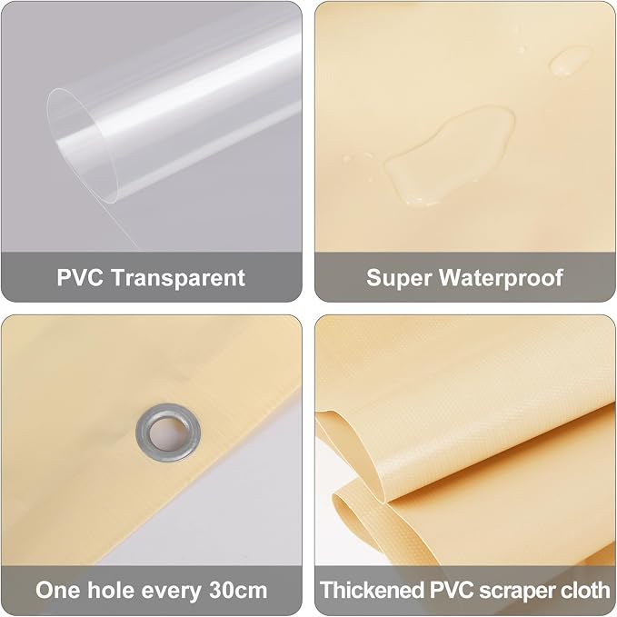 Clear Vinyl Curtains for Patio Enclosure, 23oz Heavy Duty Waterproof Anti-UV - Image 5