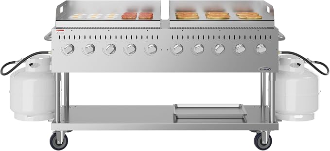 72 in. 10-Burner Commercial Outdoor Propane Gas Grill by KoolMore