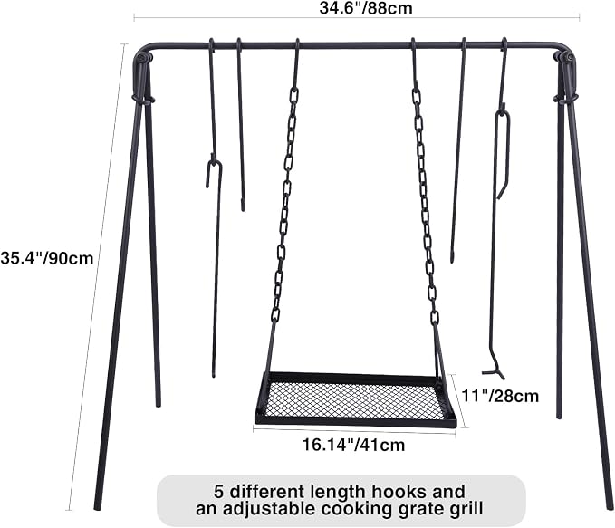 REDCAMP Swing Campfire Grill Stand - Image 2