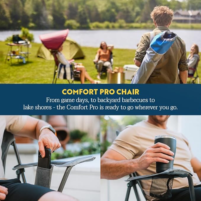 Folding Chairs, Heathered Royal Steel Frame with Mesh Back and Carry Bag