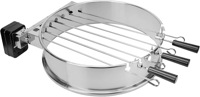 only fire Shish Kabob Set with Stainless Steel Ring, Automatic Skewers Turner by onlyfire