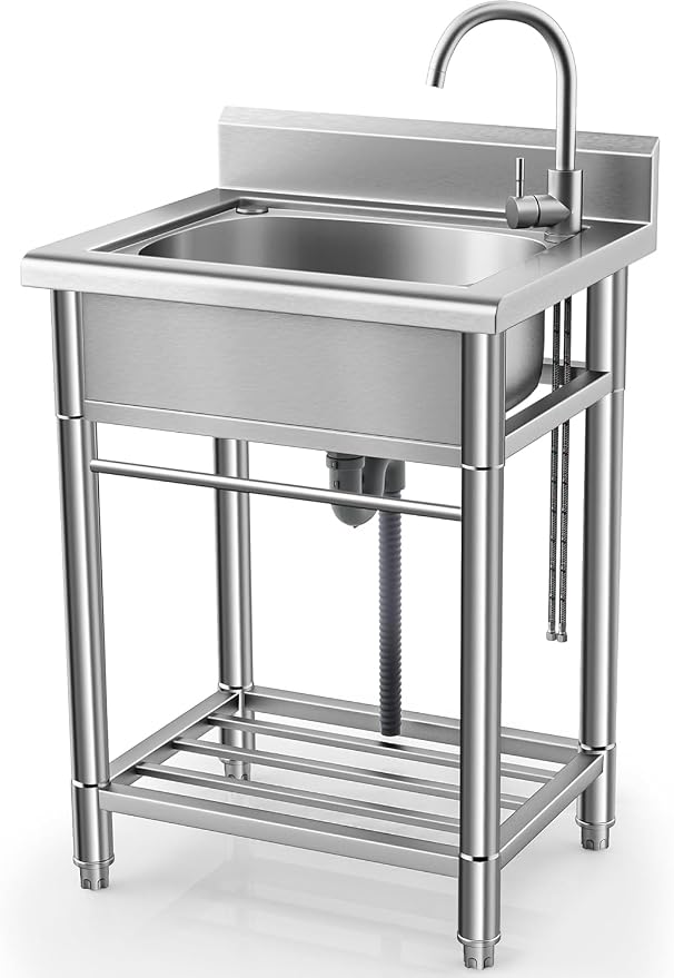 Utility Sink Free Standing Single Bowl Kitchen Sink by Worcest
