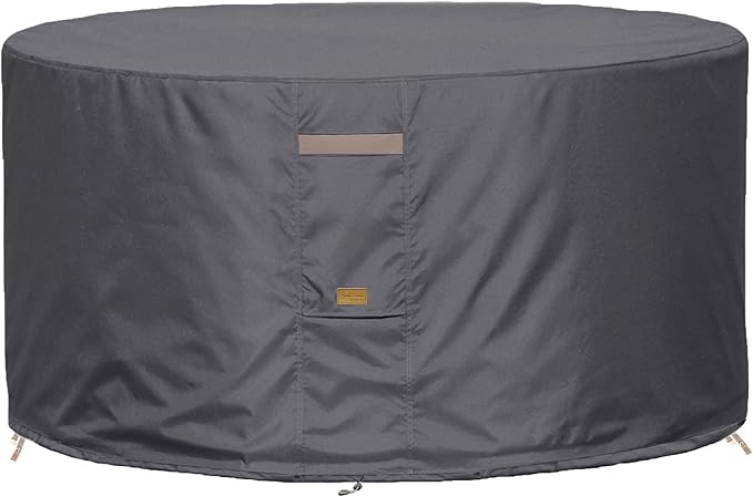 Fire Pit Cover 600D Heavy Duty Waterproof Fabric by GardenBalsam