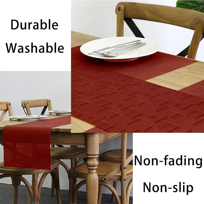 PIGCHCY Placemats Set of 12 Washable Durable Place Mats Vinyl Heat Resistant - Image 3