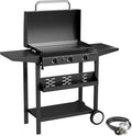 3 Burner BBQ Gas Griddle with Hood, 25.6 Inch Stainless Steel Portable by ADREAK