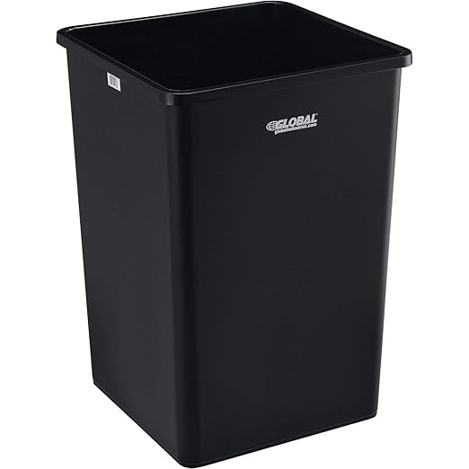 Global Industrial Square Plastic Garbage Can, 35 Gallon Capacity, by GlobalIndustrial