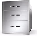 Pull Out Trash Drawer, Lower Sliding Rails Stainless Steel Roll Out Trash Bin by OLIPIC