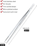 Stainless Steel Kitchen Tongs with Fine Tips, 3 Sizes, Silver