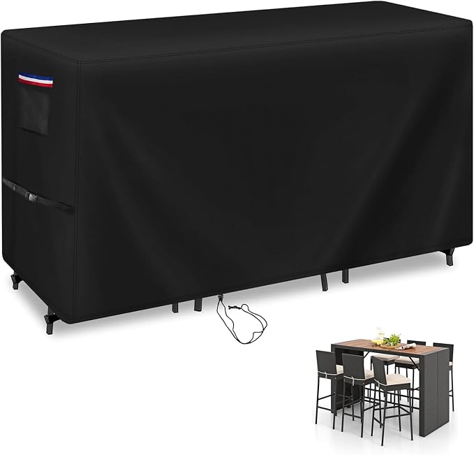 Patio Furniture Covers for High Top Table and Chairs, Waterproof Patio Set by PatioFurnitureCover