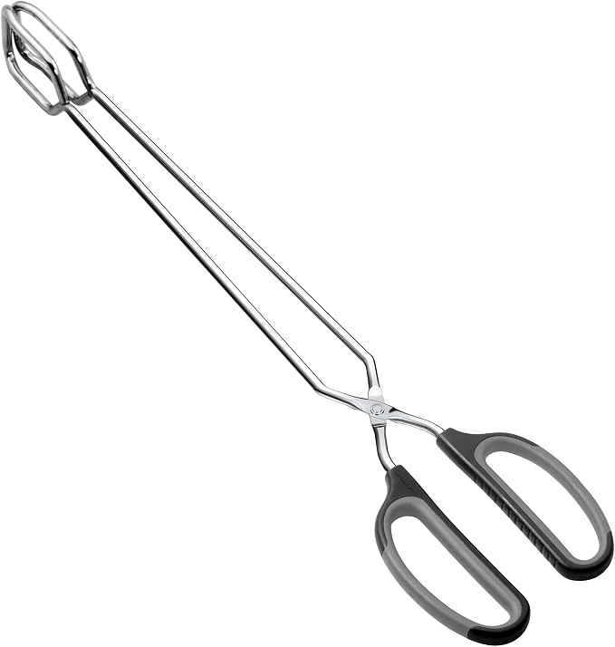 Scissor Tongs 16-Inch Extra Long Stainless Steel Barbecue Grilling Tongs by HINMAY