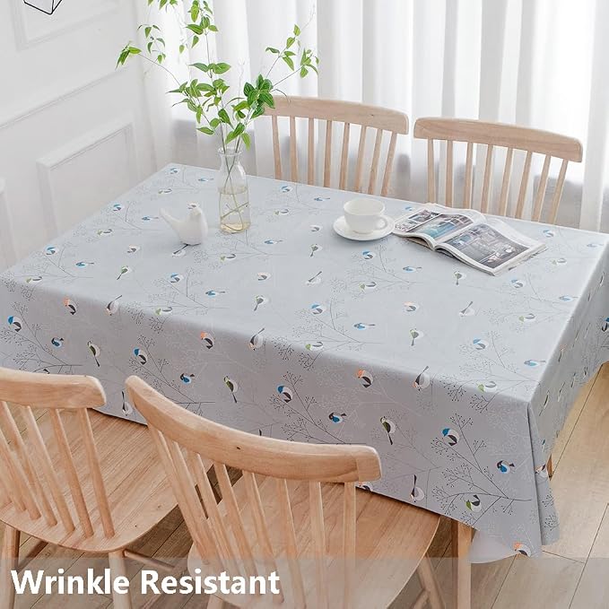 TruDelve Heavy Duty Vinyl Tablecloth Rectangle Plastic Table Cloths Waterproof - Image 3