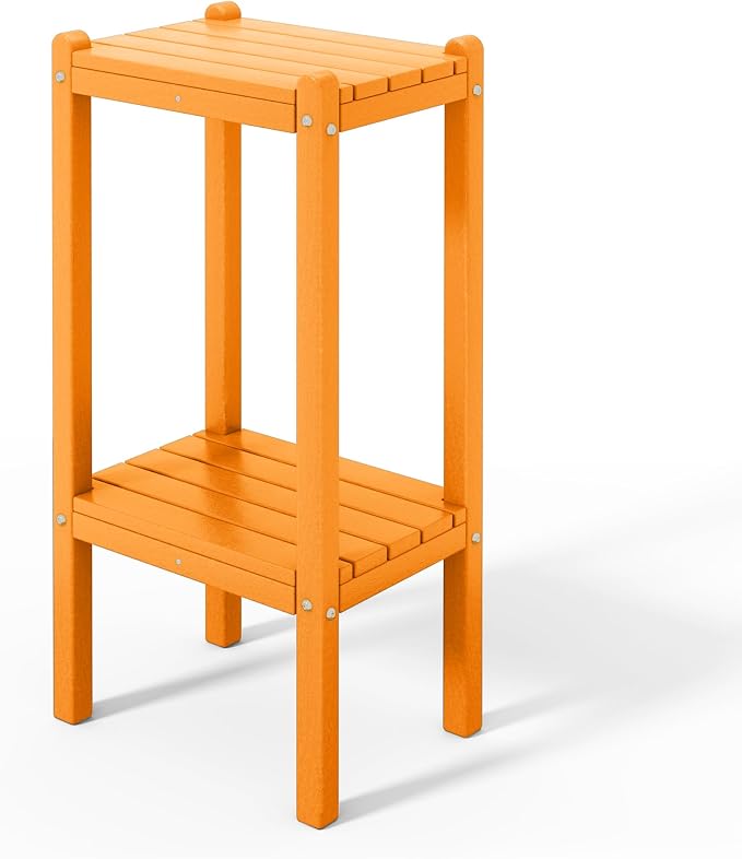 Costaelm Outdoor Side Table, 2-Tier Small Patio Coffee Tables - Image 7