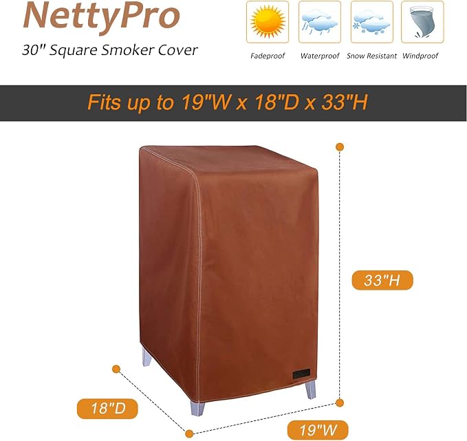 NetttyPro Smoker Cover for Outside Electric Masterbuilt Smoker 30 inch - Image 6