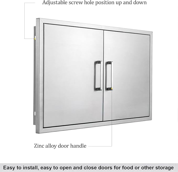 Outdoor Kitchen Door, Outdoor Kitchen Access Door, Stainless Steel BBQ Double - Image 8