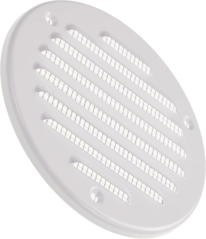 Vent Systems - 4 Inch Pack of 5 White Metal Round Soffit Air Vent Grille Cover - Image 8