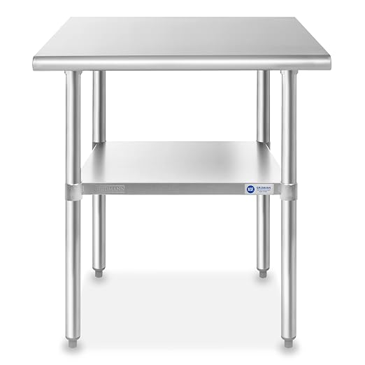 GRIDMANN Stainless Steel Work Table 36 x 24 Inches, NSF Commercial Kitchen Prep - Image 3
